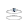 PRIMROSE Blue Nano & Cubic Zirconia Baguette Ring & Band Duo Set