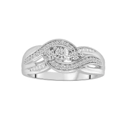 Sterling Silver 1/4 Carat T.W. Diamond 3-Stone Ring