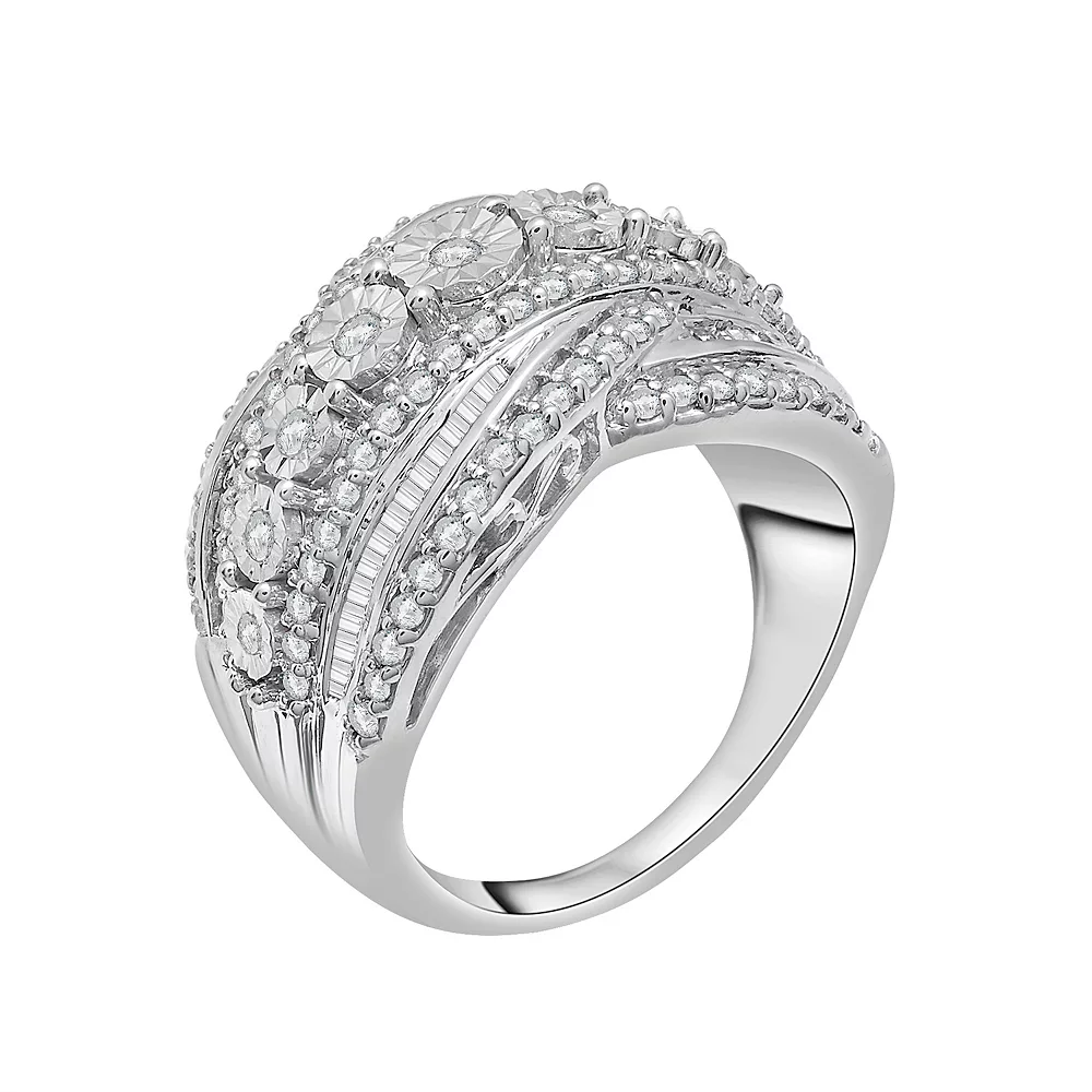 Sterling Silver 1 Carat T.W. Diamond Ring - Image 2