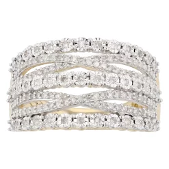 Sterling Silver 1/2 Carat T.W. Diamond Crossover Ring