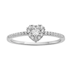 PRIMROSE Sterling Silver Cubic Zirconia Heart-Shaped Ring