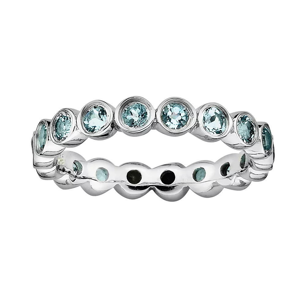 Stacks & Stones Sterling Silver Aquamarine Stack Ring